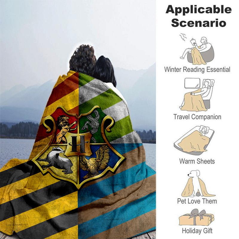 Harry Potter Hogwarts House Crests Phone Case CoverPrint Blanket, Soft Blanket For Sofa Office Bed And Travelling Daughter Birthday Gift Esj