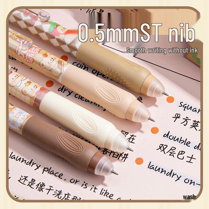 Magic Eraser Thermosensitive Gel Pen: Posture-Correcting, Soft-Grip, Push-Button, Erasable, Refillable, Crystal Blue-Black Ballpoint