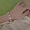 Natural Hetian jade bead bracelet female summer ins niche design pearl bracelet girlfriend double female gift light luxury
