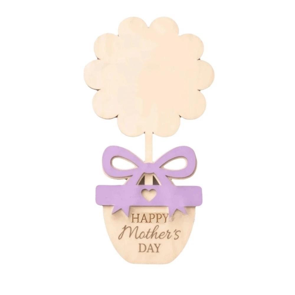 

Decoration Mother s Day Plaque Ornament Flower Table Decor Wooden Flower Craft Shower Gift Style E