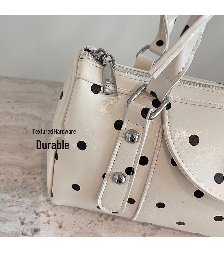2026 Spring Korean Style Polka Dot Women's Underarm Handbag - Fashionable Single Shoulder Pillow Bag