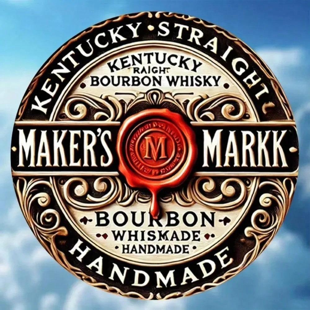 Rundes Metallschild Bar Pub Man Cave Vintage Whiskey Dekor