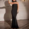 New Milk Silk Tube Top Dress, Sexy Spice Girl Backless Slim Hip Wrap Fishtail Dress, Scarf Dress