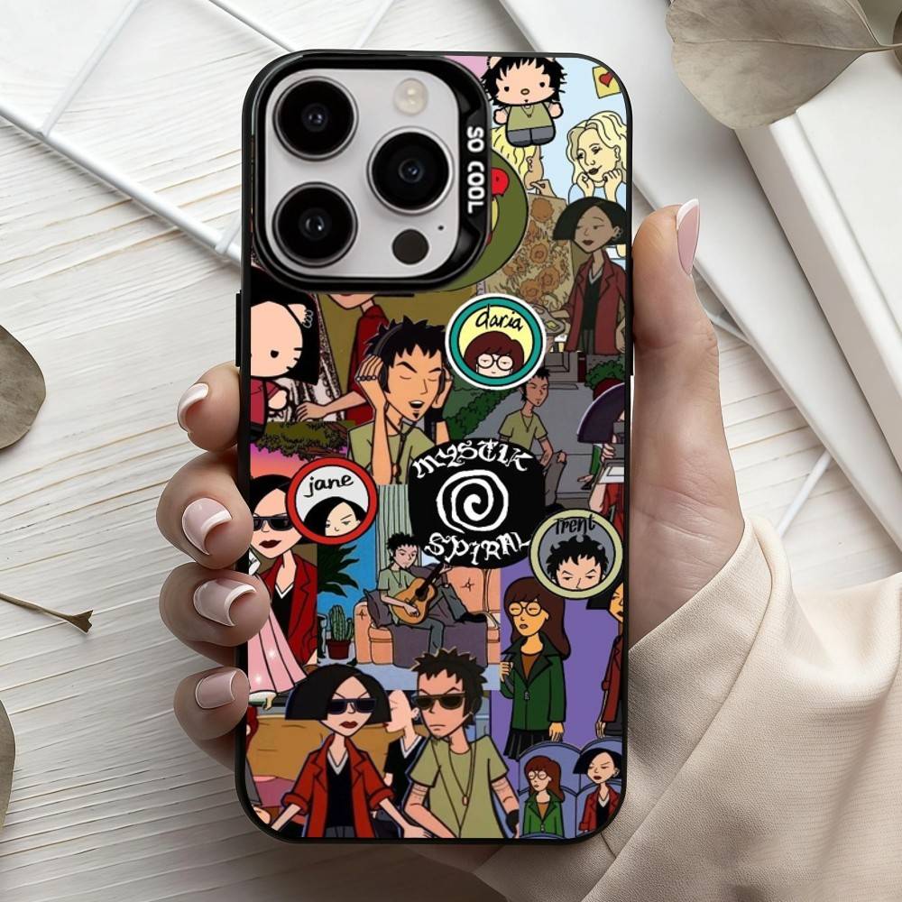 Daria Cool Girl Fashion Phone Case For iPhone17,16,15,14,13,12,11 Plus,Pro Max Black Candy Silver Phone Case