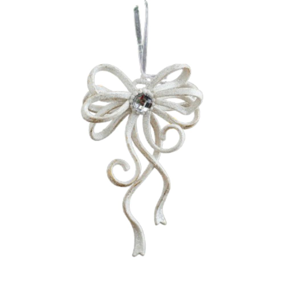 Snowflake Bowknot Christmas Angel Wings Pendant  Festive Holiday Decorations