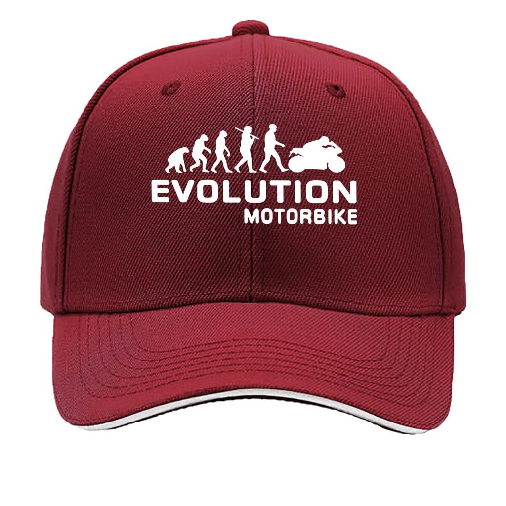 UnisexS Evolution Motorbike Print Outdoor Hat Woven Textile Machine Washable Sandwich Baseball Cap