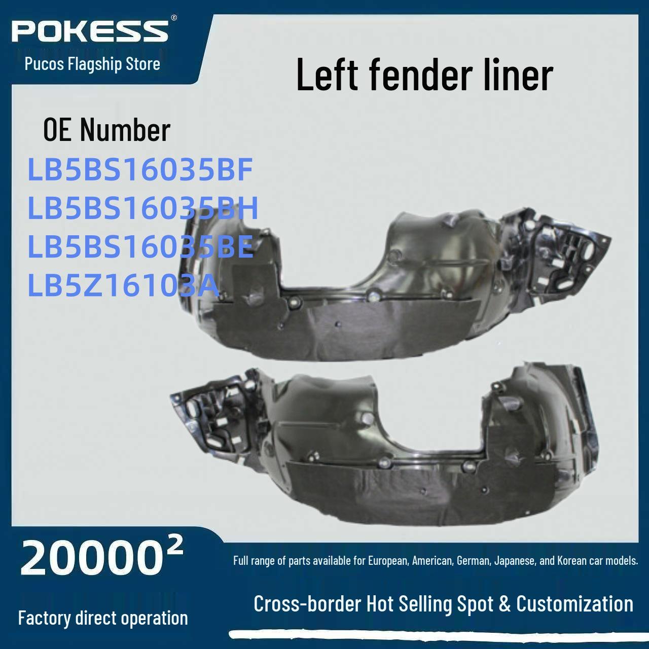 Left Fender Liner for Ford Explorer (2016-2020), Model lb5bs16035bf Pokes/Prokos