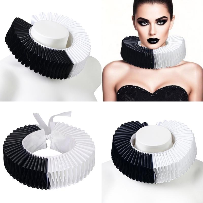 Victorian Detachable Collar Neck Ruff Collar For Formal Event And Daily Outfit Halloween Clown Outfit Enhancement Props