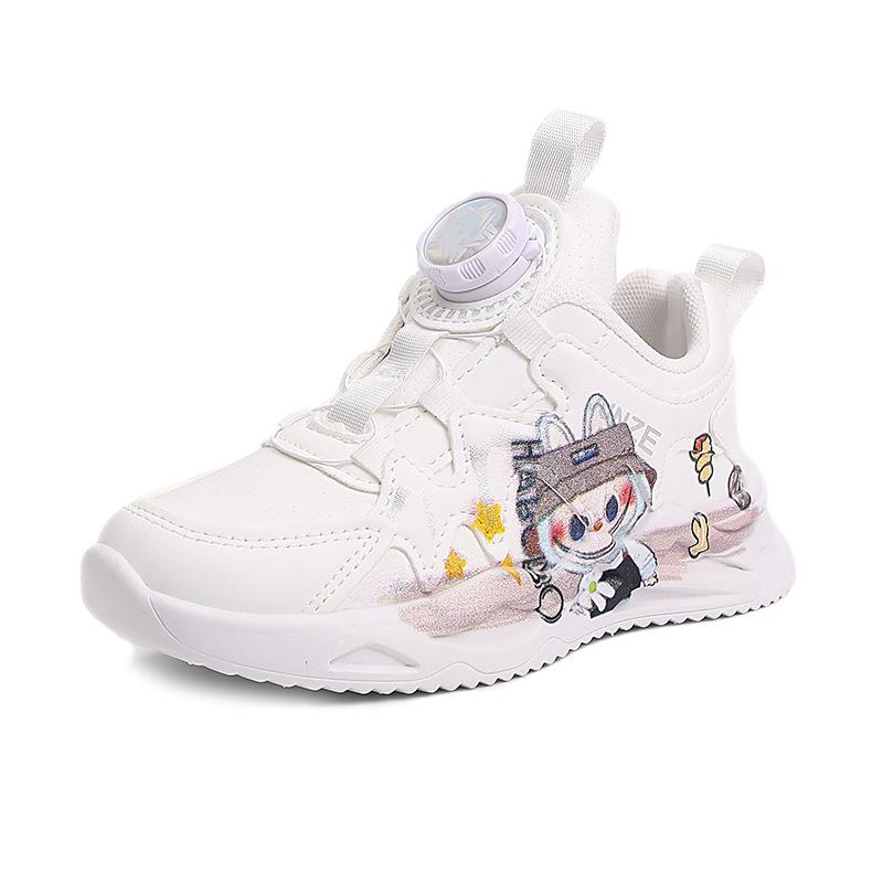 Classmate Leather Sneakers Four Seasons Popular Rabub Lightweight and Versatile Campus Little White Shoes Medium Old Boy Dad Shoes