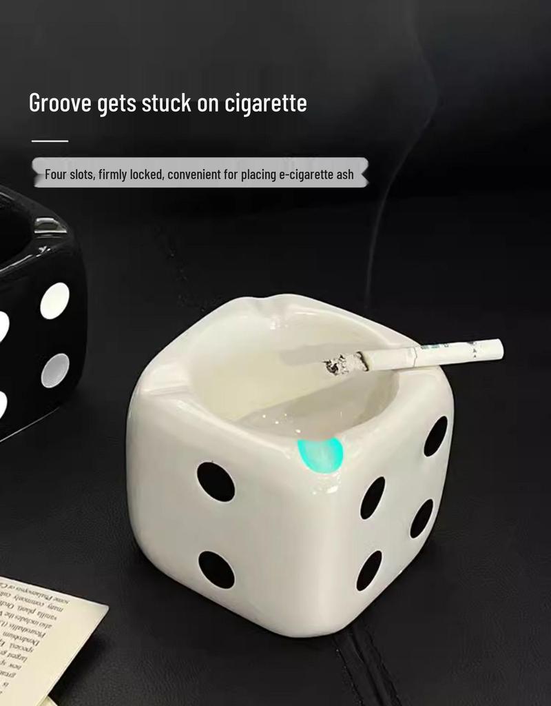 High-End Creative Ceramic Ashtray: Unique Tabletop Gift for Boyfriend, Trendy & Stylish