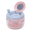 Teeth Retainer Cleaning Box 3 Layer   Cleaning Denture Cup Soaking Holder for Travel Cleaning Pink Blue with Sticker