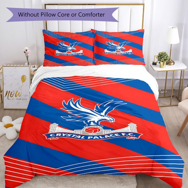 Crystal Fc Crest Printed Pattern Duvet Cover Set – Includes 1 Duvet Cover and 2 Matching Pillowcases Bedroom Decor Christmas Gifts