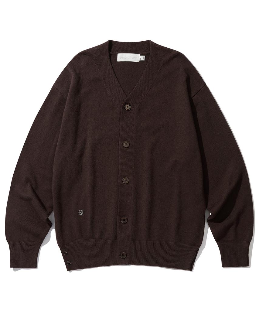 Secondmono Solid 3-Way Button Cardigan [Brown]_Secd003Brown
