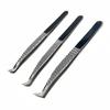 High Precision Diamond Pattern Eyelash Tweezers with Stainless Steel Fiber Tip