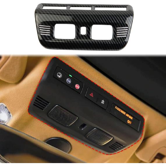 crosselec Roof Reading Light Lamp Cover Trim Kit for Chevrolet Corvette C8 2020-2025 (Carbon Fiber Style) Carbon Fiber Style