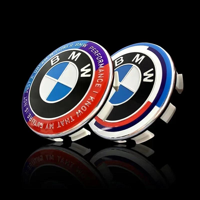 4pcs 56/68mm Auto Hub Caps Car Wheel Center Cover Hubcaps Decoration Accessories For BMW 50th Anniversary LOGO Badge Emblem
