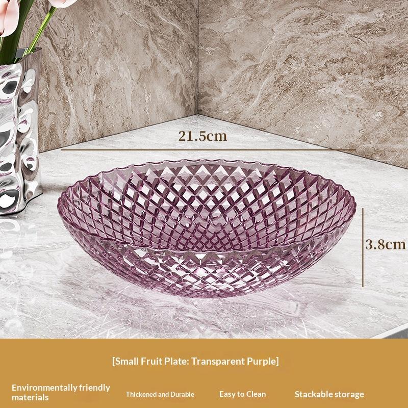 Exquisite Flower Shaped Transparent Fruit Plate Plastic Dessert Salad Tray Light Luxury Household Snack Plate