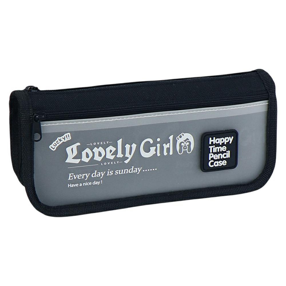 Пенал большого объема для студентов Стильный пенал с прозрачным передним карманом C