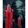 67" Light Up Witch Dector Animated Talking and Sound Activated Skeleton for Halloween Outdoor,Lawn, Yard, Patio Decor
