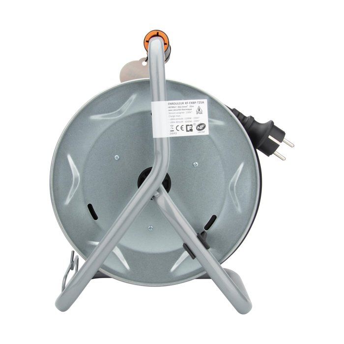 Enrouleur de chantier IP44 4 prises 16A 3G2,5mm² 25m - orange - Zenitech