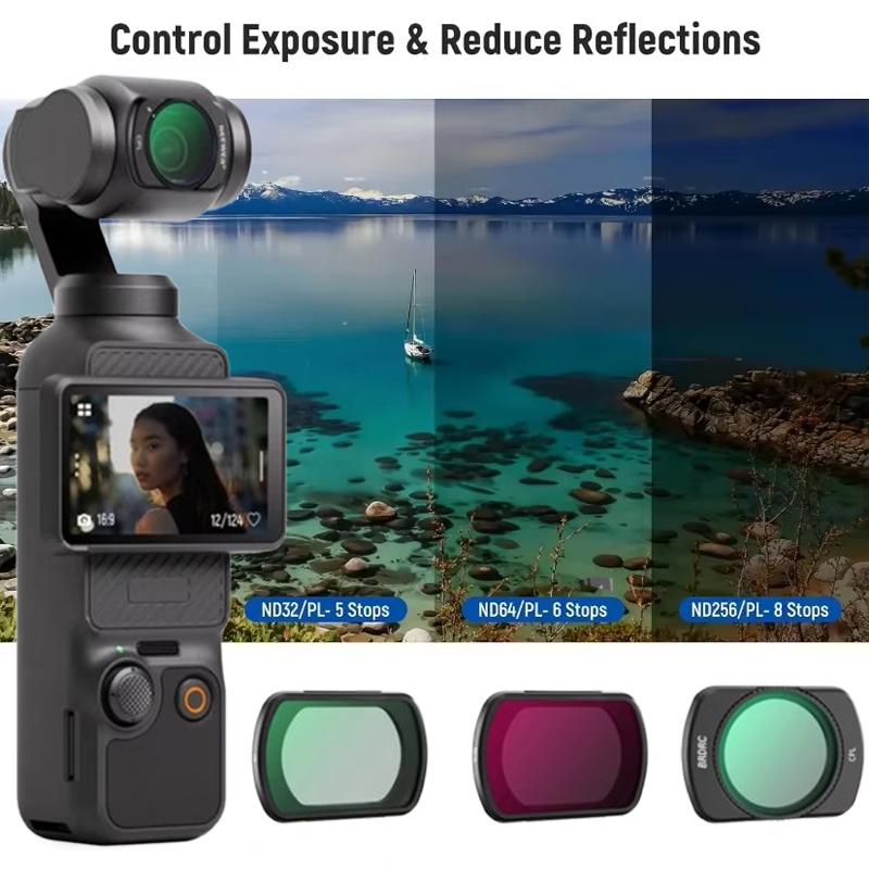 BRDRC Magnetisches ND/CPL-Filterset für DJI OSMO Pocket 3 Creator Combo Zubehör, Action-Kamera Neutraldichte-Filter