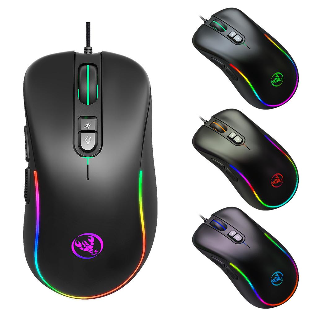 J300RGB Macro Programming Game Mouse With 7 Buttons To Turn Off Lights, Supports Various Games Wired Mouse