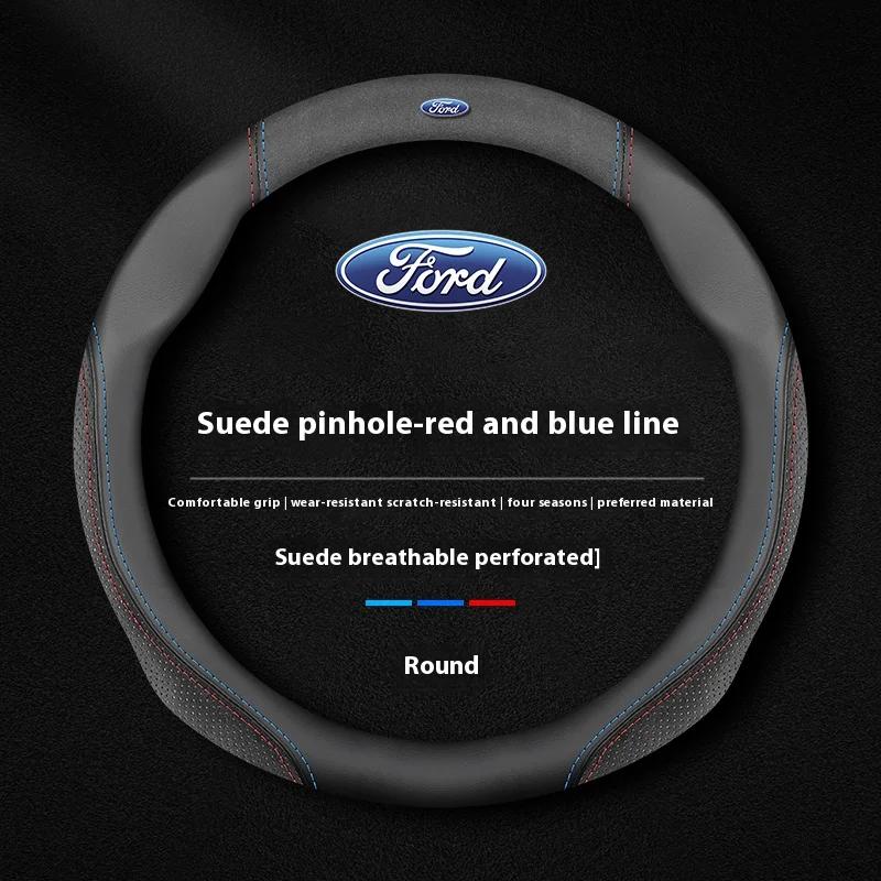 Car Leather Steering Wheel Cover Ford ST Mondeo EXPLORER EDGE Fiesta Focus Kuga Ranger F150 Fusion Mustang j264 Ecosport ESCAPE Puma