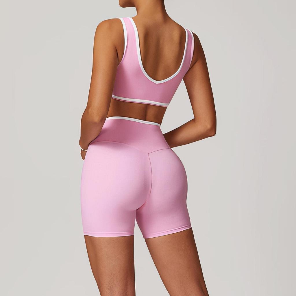Shorts de Yoga Américains Européens Taille Haute avec Effet Push-Up Pêche - Pantalon de Fitness Trois Points pour Femmes