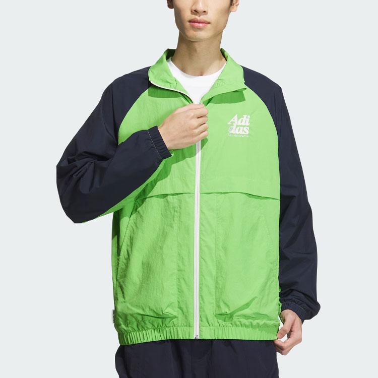 Adidas Small Logo Color Block Sports Casual Jacket Men Jackets Acid-Green JI6859