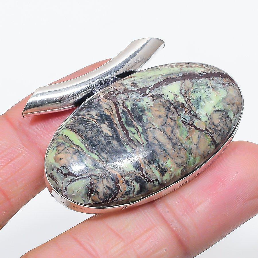 Dragon Blood Gemstone 925 Sterling Silver Jewelry Pendant 1.34"