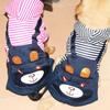 Lässige Cartoon Bär Bedruckte Welpen Katzen Kleidung Warmer Jumpsuit Hunde Pullover Kapuzenpullover Gestreift Weiches Katzen Sweatshirt Kleine Hunde