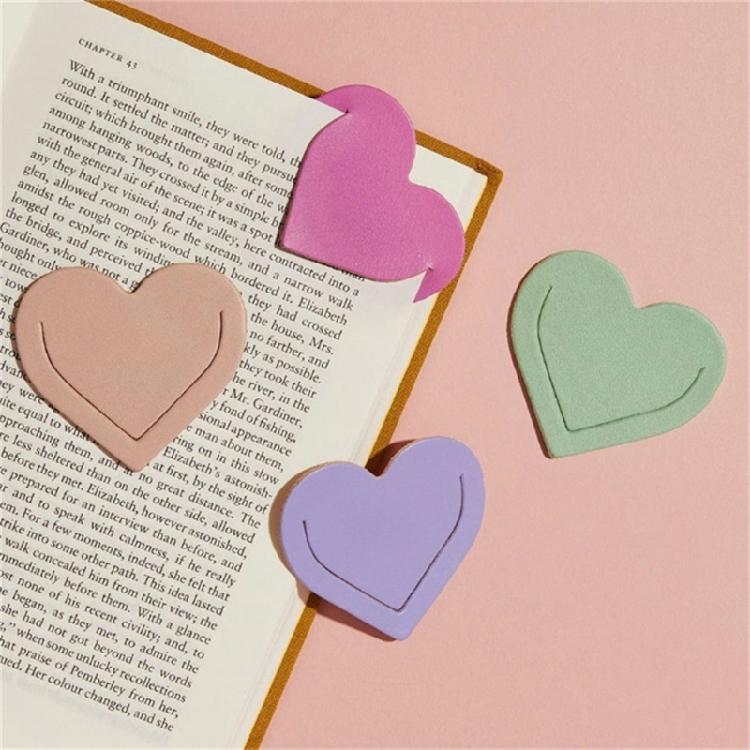 10 Pcs Bible Bookmarks Heart Shaped Page Markers PU Leather Bookmarks Simple Book Markers Creative Bookmarks for Reading