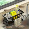 Stainless Steel Sink Organizer: Drain Rack for Sponge, Brush & Soap. Space-Saving & Easy To Clean.