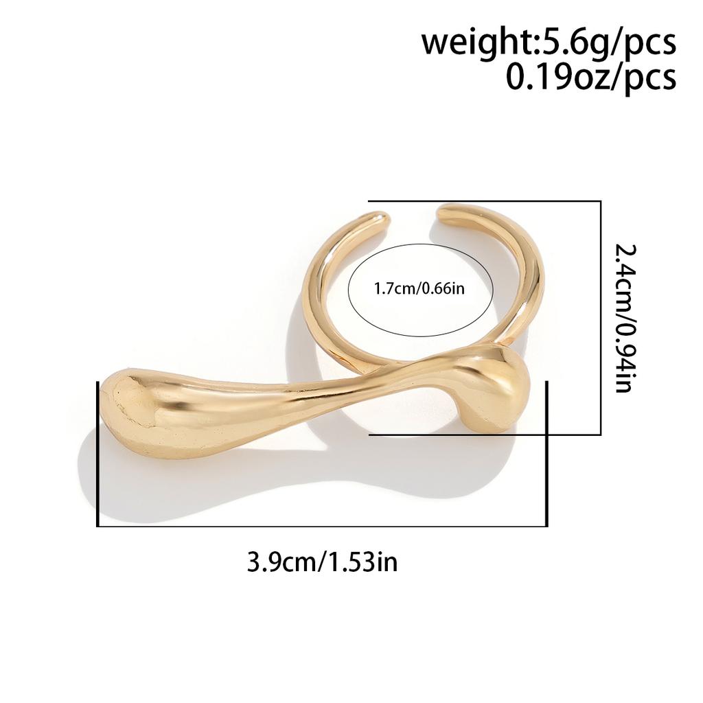 Personalized Irregular Water Drop Open Ring for Women Fashion Punk Geometry Gold Color Finger Ring 2026 Trend Girl Party Jewelry