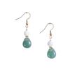 Trendy Aventurine Jade & White Shell Retro Earrings