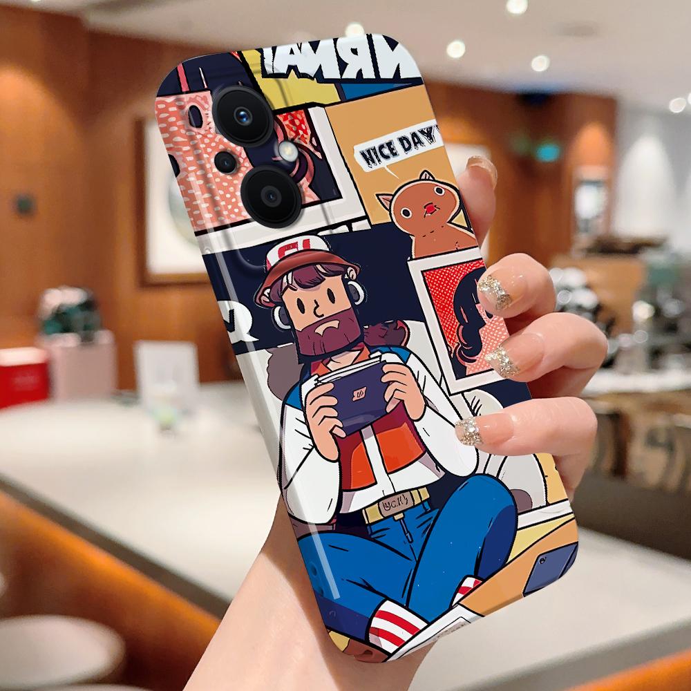 All-inclusive Film Handyhülle Cartoon Mode Design Hartschale Vollabdeckung Kameraschutzhülle für OPPO A60 A96 Reno12 Realme C53 C75