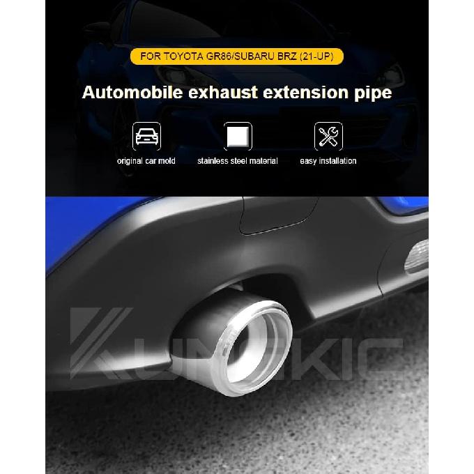 

KUNGKIC For 2021 2022 2023 2024 2025 toyota GR86 Subaru BRZ Exhaust Pipe Adapter Extend Decoration Accessories Stainless Steel Sport Style 2PCS