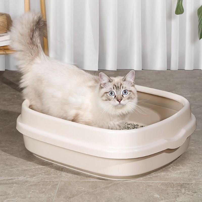 Open Cat Litter Box Anti-spill Pot Cat Toilet Large Kitten Cleaning Supplies