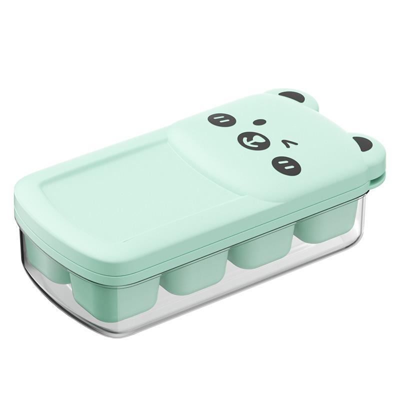 Små Isbitsformar med Lock och Behållare, 8 Isbitar Var, Lätta att Ta Ut och Stapelbara, Isbitsform för Minikyl, för Kaffe, Citron