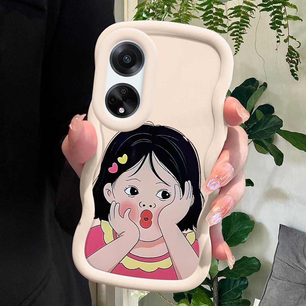 

Окрашенный узор Big Wave Edge Мягкий силиконовый материал Macaron чехол для телефона противоударный защитный резиновый чехол для OPPO Reno Realme Realme C67 5G белый