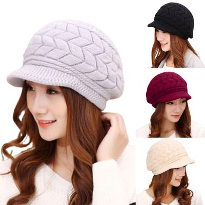 Damen Wintermütze Warmes Fleece innen Gestrickte Mützen für und Winter Damenmütze