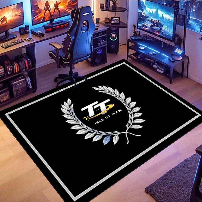Isle of Man TT Logo Rug, suitable for living room, bedroom, game room, computer room and home décor.
