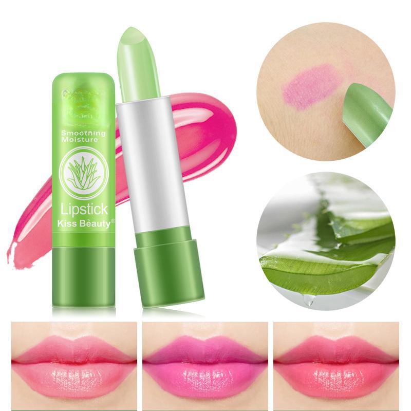 1PC Aloe Vera Lipstick Color Changing Lip Balm Moisturizing Waterproof Anti-dry Cracking Temperature Change Lipstick