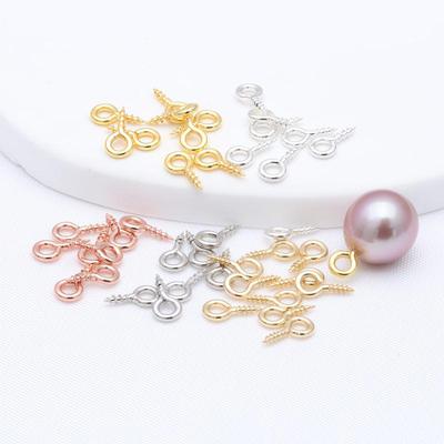 14K Gold-Filled Color-Retaining Eyepin Screw Pendant DIY Jewelry Accessory