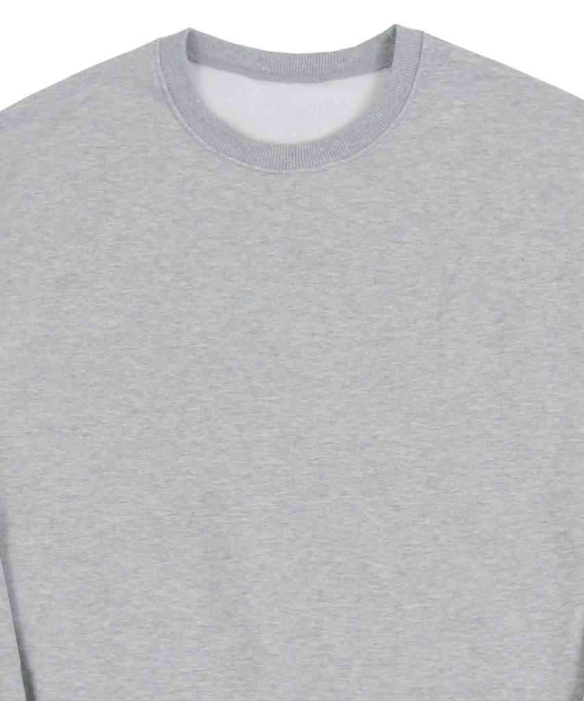 GRAVER [Unisex] Elbow Smile Drawing Sweatshirt_Gray/Blue Logo