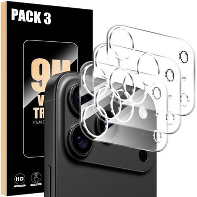 3 Tempered Glass Rear Camera Protectors for iPhone 17 Pro Max - BOOLING - Transparent Rigid