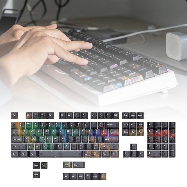115 Key Full Set Clear PC Keycaps With Coating Dye-sublimation Keycap Enhances Durability And Light Diffusions