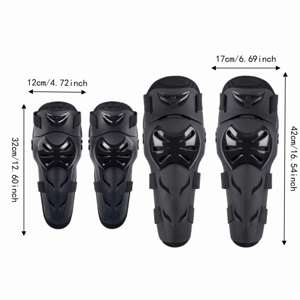 4pcs Black Motorcycle Knee Pad PE Shell Protective Armor Set Motocross Knee Elbow Guards  Cycling