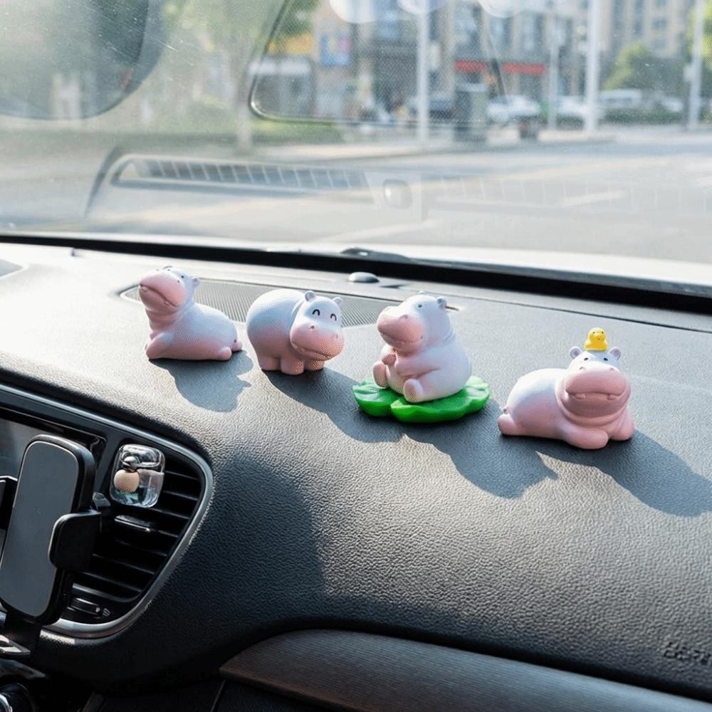 Q-like pear-shaped design Resin Hippo Statue Cartoon Style Miniature Figure Hippopotamus Figurines 6 options available