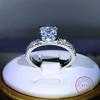 European And American Popular White Zircon Ring Jewelry  Copper For Couple Wedding Party Birthday Gift